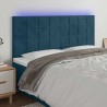 Tête de lit à LED Bleu foncé 160x5x118/128 cm Velours 614997614997