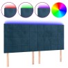 Tête de lit à LED Bleu foncé 160x5x118/128 cm Velours 614997614997