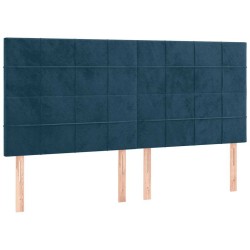 Tête de lit à LED Bleu foncé 160x5x118/128 cm Velours 614997614997