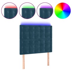 Tête de lit à LED Bleu foncé 80x5x118/128 cm Velours 614999614999