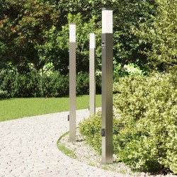 Bornes lumineuses avec détecteur et prise lot de 3 110 cm acier inoxydable IP44 615002615002