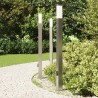Bornes lumineuses avec détecteur et prise lot de 3 110 cm acier inoxydable IP44 615002615002