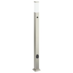 Bornes lumineuses avec détecteur et prise lot de 3 110 cm acier inoxydable IP44 615002615002