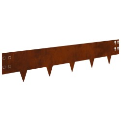 Bordure de Pelouse 50 pcs 100 x 20 cm Acier Rouillé 615004615004