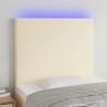 Tête de lit à LED Crème 100x5x118/128 cm Similicuir 615018615018