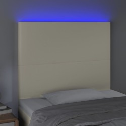 Tête de lit à LED Crème 100x5x118/128 cm Similicuir 615018615018