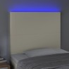 Tête de lit à LED Crème 100x5x118/128 cm Similicuir 615018615018