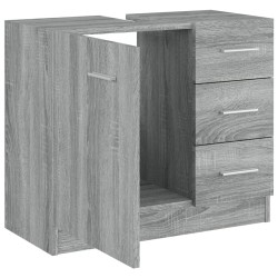 Armoire de lavabo Sonoma gris 63x30x54 cm Bois d'ingénierie 615021615021