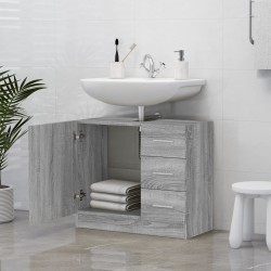 Armoire de lavabo Sonoma gris 63x30x54 cm Bois d'ingénierie 615021615021