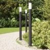 Bornes lumineuses avec détecteur lot de 3 110 cm acier inoxydable IP44 615024615024