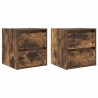 Tables de chevet murales 2 pcs chêne fumé 38x34x40 cm 615026615026