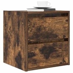 Tables de chevet murales 2 pcs chêne fumé 38x34x40 cm 615026615026