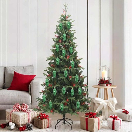 Boule de Pomme de Pin de Noël 40 pcs Vert Plastique 615027615027