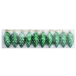 Boule de Pomme de Pin de Noël 40 pcs Vert Plastique 615027615027