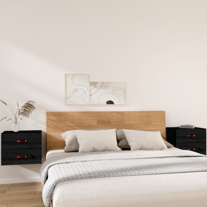 Tables de chevet murales 2 pcs Noir 50x36x40 cm 615029615029
