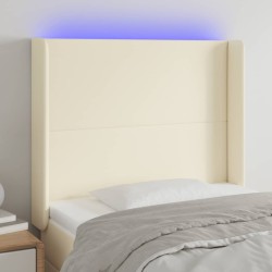 Tête de lit à LED Crème 103x16x118/128 cm Similicuir 615034615034