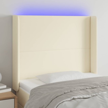 Tête de lit à LED Crème 103x16x118/128 cm Similicuir 615034615034