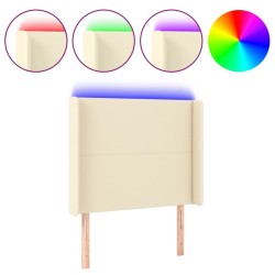 Tête de lit à LED Crème 103x16x118/128 cm Similicuir 615034615034