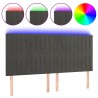 Tête de lit à LED Gris foncé 160x5x118/128 cm Velours 615036615036