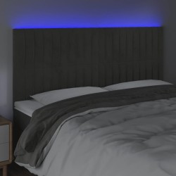 Tête de lit à LED Gris foncé 160x5x118/128 cm Velours 615036615036