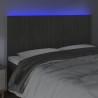 Tête de lit à LED Gris foncé 160x5x118/128 cm Velours 615036615036