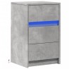 Armoire de chevet et lumières LED gris béton bois d'ingénierie 615038615038