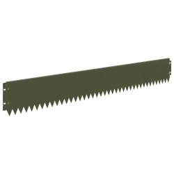 Bordure de Pelouse 30 pcs 103 x 15 cm Acier Vert olive 615045615045