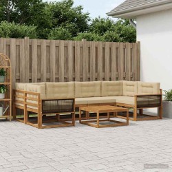Ensemble de canapés d'extérieur 7 pcs Naturel et Beige 615047615047