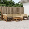 Ensemble de canapés d'extérieur 7 pcs Naturel et Beige 615047615047
