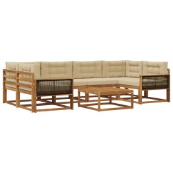 Ensemble de canapés d'extérieur 7 pcs Naturel et Beige 615047615047