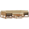 Ensemble de canapés d'extérieur 7 pcs Naturel et Beige 615047615047