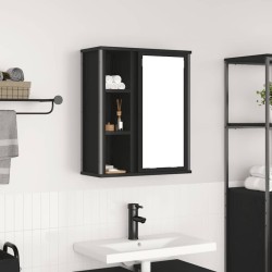 Armoire murale de salle de bain miroir chêne noir 50x21x60 cm 615057615057