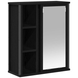 Armoire murale de salle de bain miroir chêne noir 50x21x60 cm 615057615057