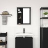 Armoire murale de salle de bain miroir chêne noir 50x21x60 cm 615057615057
