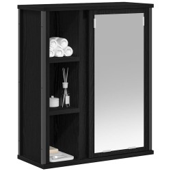 Armoire murale de salle de bain miroir chêne noir 50x21x60 cm 615057615057