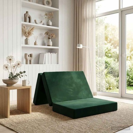 Canapé-lit pliable 100 x 67 x 45 cm Vert foncé 615058615058