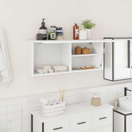 Armoire murale de bain blanc 100x25x40 cm bois d'ingénierie 615086615086