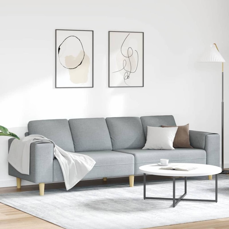 Canapé de salon Gris clair 250 x 77 x 76 cm Polyester 615106615106