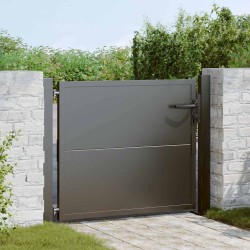 Porte de Jardin Noir 110 x 105 cm Acier enduit de poudre 615115615115