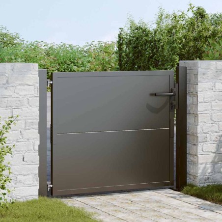 Porte de Jardin Noir 110 x 105 cm Acier enduit de poudre 615115615115