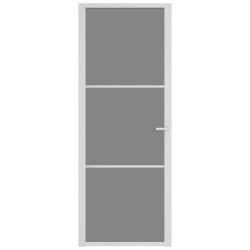 Porte intérieure 76x201,5 cm Blanc Verre ESG et aluminium 615116615116