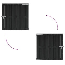 Porte de Jardin 100 x 100 cm WPC et Aluminium Noir 615122615122