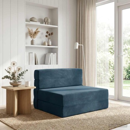 Canapé-lit pliable Bleu 100 x 80 x 60 cm Tissu 615124615124