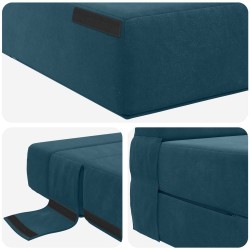 Canapé-lit pliable Bleu 100 x 80 x 60 cm Tissu 615124615124