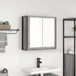 Armoire murale de salle de bain miroir sonoma gris 60x21x60 cm 615130615130