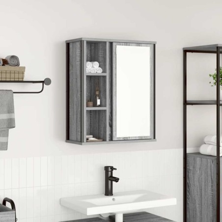 Armoire murale de salle de bain miroir sonoma gris 50x21x60 cm 615131615131