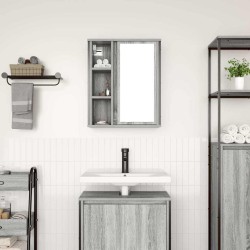 Armoire murale de salle de bain miroir sonoma gris 50x21x60 cm 615131615131