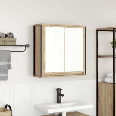 Armoire murale de salle de bain miroir chêne sonoma 60x21x60 cm 615132615132