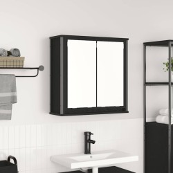 Armoire murale de salle de bain miroir chêne noir 60x21x60 cm 615133615133
