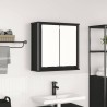 Armoire murale de salle de bain miroir chêne noir 60x21x60 cm 615133615133